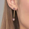 Orecchini Donna Brosway Affinity BFF167 in Acciaio Colore Oro, Cristalli Viola