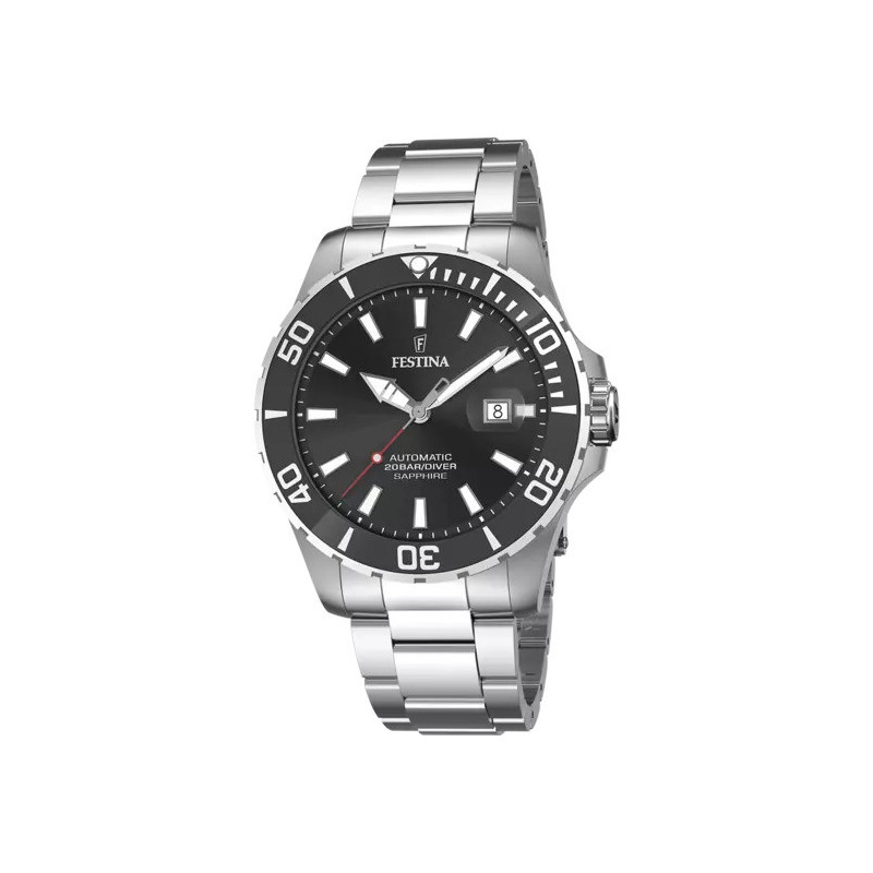 Orologio Solo Tempo Automatico Uomo Festina F20531/4 in Acciaio Silver 44mm Orologio Solo Tempo Automatico Uomo Festina F20531/4 in Acciaio Silver 44mm