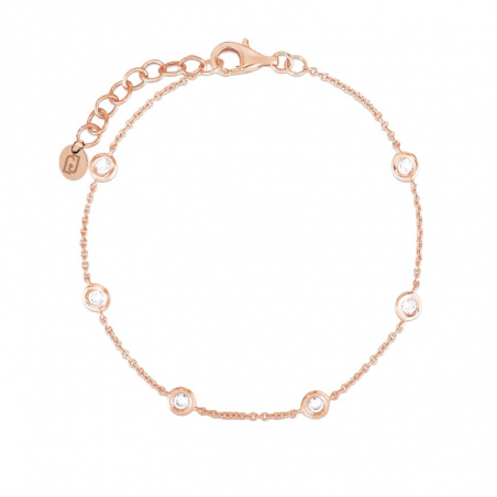 Bracciale Donna Liujo LJ2473 in Acciaio 316l in Acciaio Pvd Oro Rosa e Cristalli