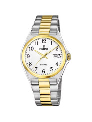 Orologio Solo Tempo Uomo Festina Acero Clasico F20554/1 in Acciaio Oro 40mm