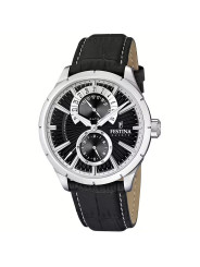 Orologio Cronografo Uomo Festina F16573/3 Cassa Acciaio Cinturino in Pelle Nero