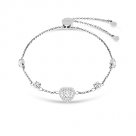 Bracciale Donna Liujo LJ2253 in Acciaio 316l Silver con Cuori Zirconi Bianchi