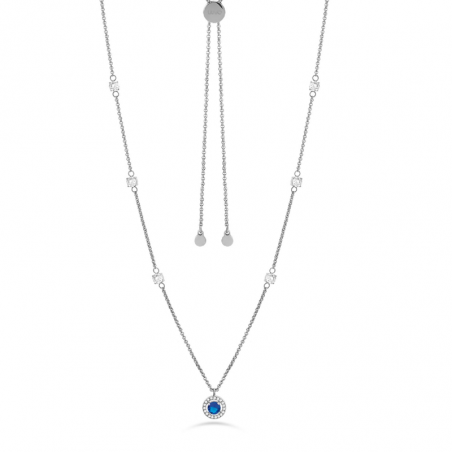 Collana Donna Liujo LJ2263 in Acciaio 3161l Silver con Pendente Colore Blu