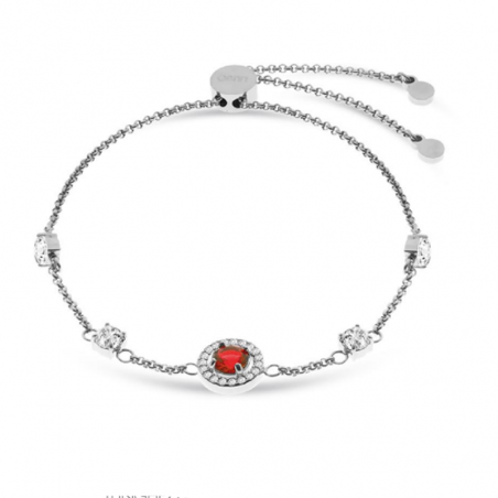 Bracciale Donna Liujo LJ2269 in Acciaio 316l Silver con Zirconi Rossi e Bianchi