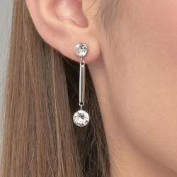 Orecchini Donna Brosway Affinity BFF166 in Acciaio Colore Argento con Cristalli