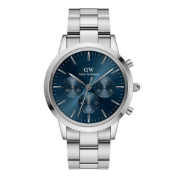 Orologio Cronografo Uomo Iconic Daniel Wellington DW00100644 in Acciaio Silver 42mm