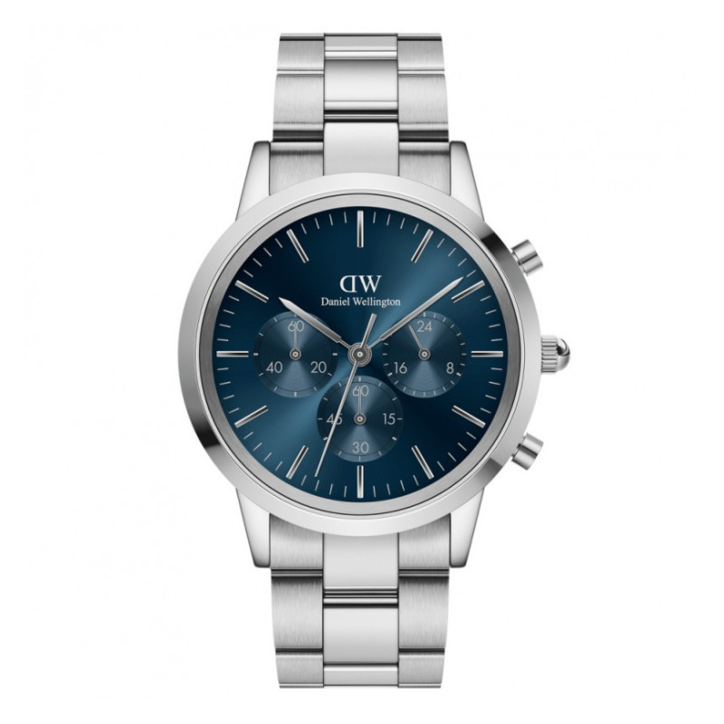 Orologio Cronografo Uomo Iconic Daniel Wellington DW00100644 in Acciaio Silver 42mm