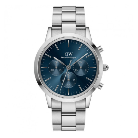 Orologio Cronografo Uomo Iconic Daniel Wellington DW00100644 in Acciaio Silver 42mm