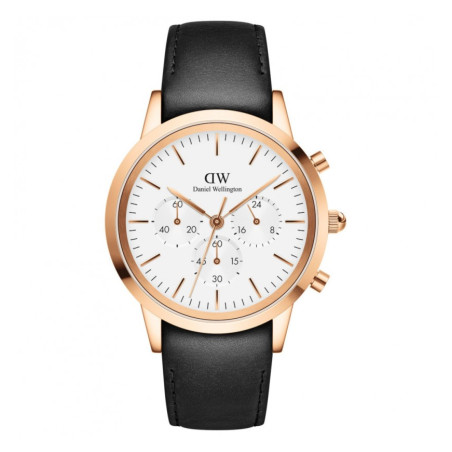 Orologio Cronografo Uomo Daniel Wellington DW00100646 Cinturino Pelle Nero