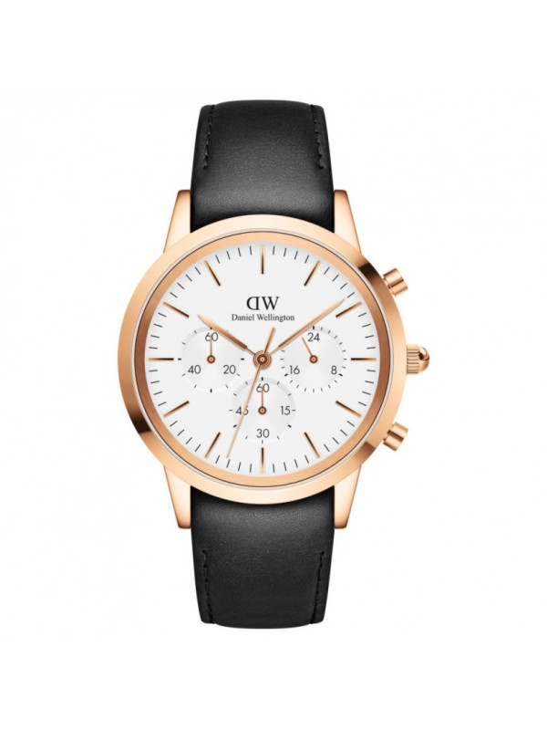 Orologio Cronografo Uomo Daniel Wellington DW00100646 Cinturino Pelle Nero