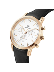 Orologio Cronografo Uomo Daniel Wellington DW00100646 Cinturino Pelle Nero