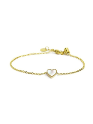 Bracciale Marlù Donna Nel Mio Cuore 15BR070G-W in Acciaio Oro con Cuore Perla