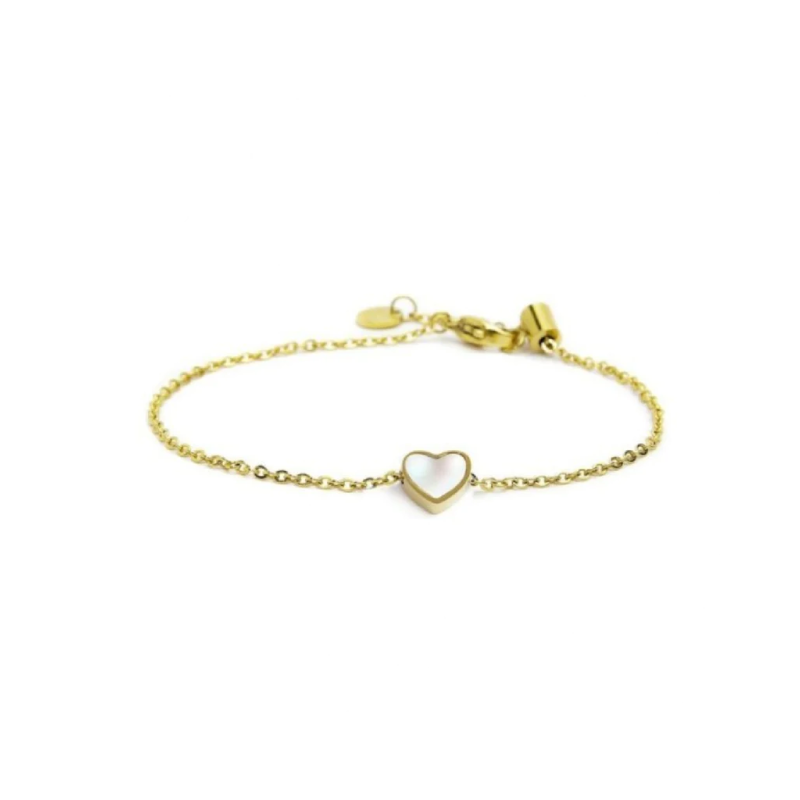 Bracciale Marlù Donna Nel Mio Cuore 15BR070G-W in Acciaio Oro con Cuore Perla Bracciale Marlù Donna Nel Mio Cuore 15BR070G-W in Acciaio Oro con Cuore Perla