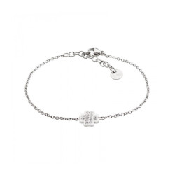 Bracciale Bambino Marlù Time To 18BR053 in Acciaio con Quadrifoglio e Strass