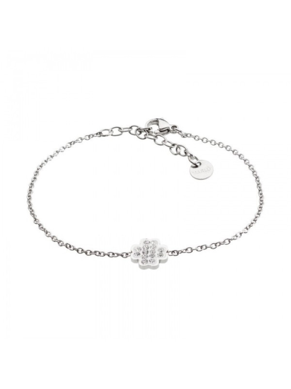 Bracciale Bambino Marlù Time To 18BR053 in Acciaio con Quadrifoglio e Strass