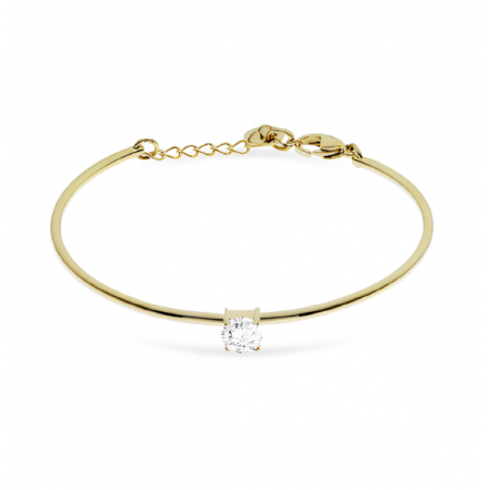 Bracciale Donna Liujo LJ2542 in Acciaio 316l Pvd Oro Con Cristallo Bianco Centrale