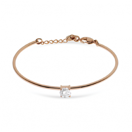 Bracciale Donna Liujo LJ2543 in Acciaio 316l Pvd Oro Rosa Con Cristallo Bianco Centrale