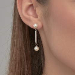 Orecchini Donna Brosway Affinity BFF168 in Acciaio Colore Argento con Perle