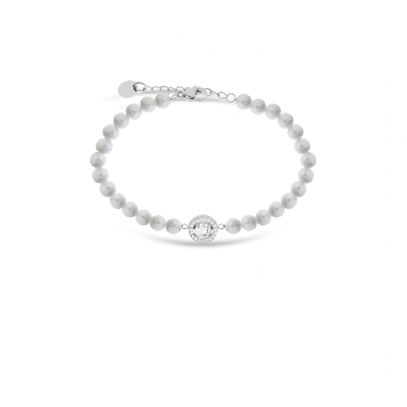 Bracciale con Perle Donna Liujo LJ2580 in Acciaio 316l Centrale con Zirconi