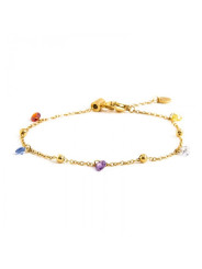 Bracciale Donna Marlù Be Woman 2BR0061G-RGB in Acciaio Oro con Cristalli e Sfere