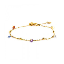 Bracciale Donna Marlù Be Woman 2BR0061G-RGB in Acciaio Oro con Cristalli e Sfere