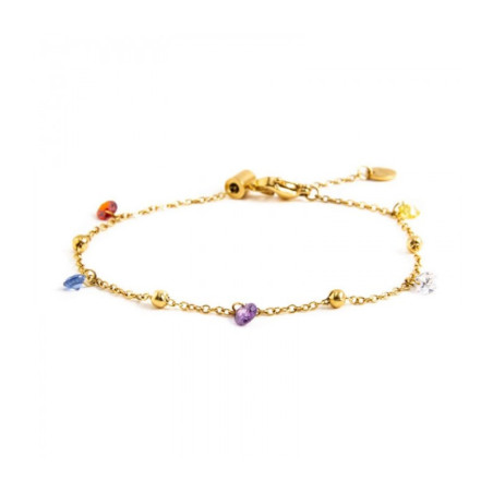 Bracciale Donna Marlù Be Woman 2BR0061G-RGB in Acciaio Oro con Cristalli e Sfere