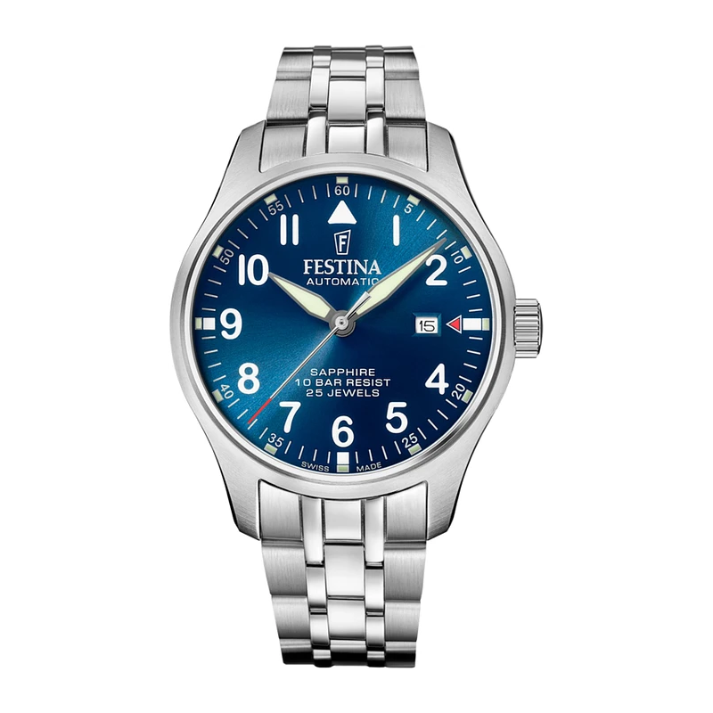 Orologio Uomo Automatico Festina F20151/C in Acciaio Inox Vetro Zaffiro 44mm