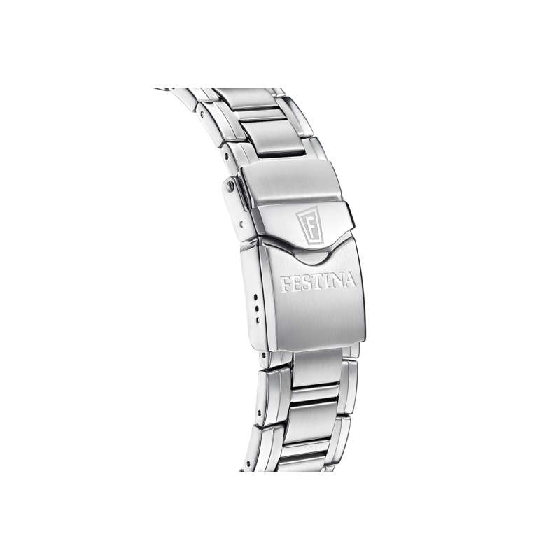 Orologio Cronografo Uomo Festina F20042/2 Swiss Made in Acciaio Silver 44mm