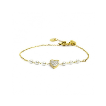 Bracciale Donna Marlù Nel Mio Cuore 15BR067G-W Colore Oro Cuore con Cristalli