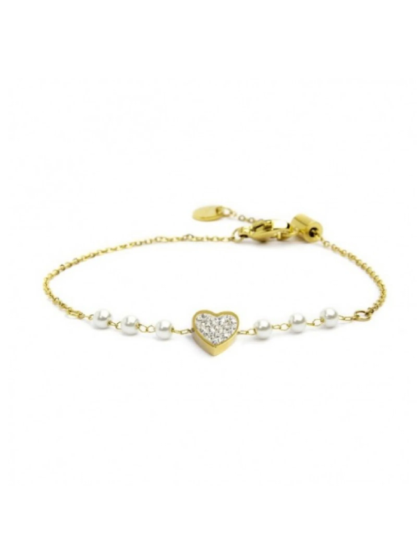 Bracciale Donna Marlù Nel Mio Cuore 15BR067G-W Colore Oro Cuore con Cristalli