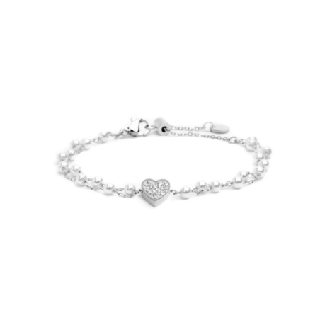 Bracciale Donna Marlù Nel Mio Cuore 15BR068-W Cuore con Cristalli Bianchi