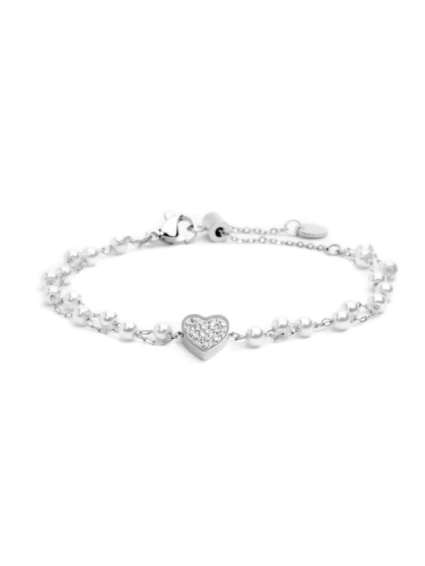 Bracciale Donna Marlù Nel Mio Cuore 15BR068-W Cuore con Cristalli Bianchi