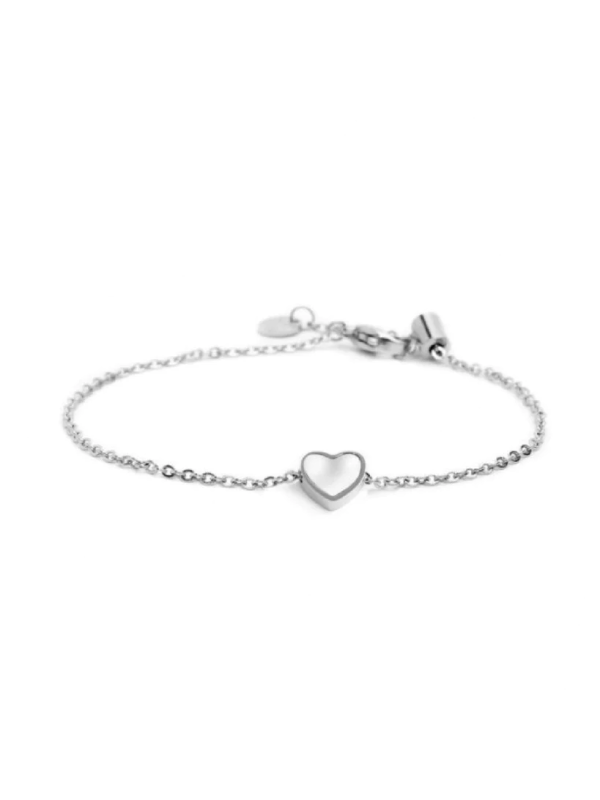 Bracciale Marlù Donna Nel Mio Cuore 15BR070-W in Acciaio Silver con Cuore Perla