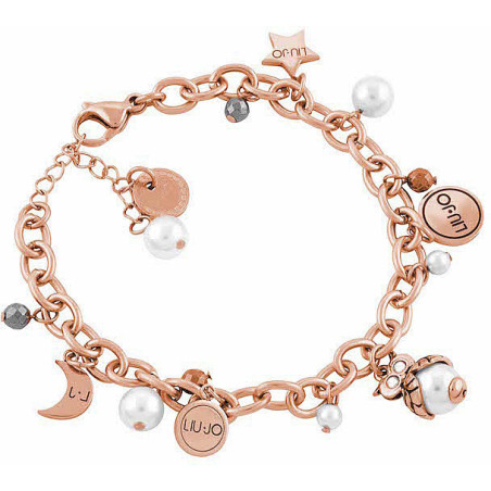 Bracciale Donna Liujo LJ1633 Tropical Dream in Acciaio Pvd Oro Rosa con Perle