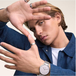 Orologio Uomo Daniel Wellington Classic piano link DW00100775 in Acciaio Silver 40mm