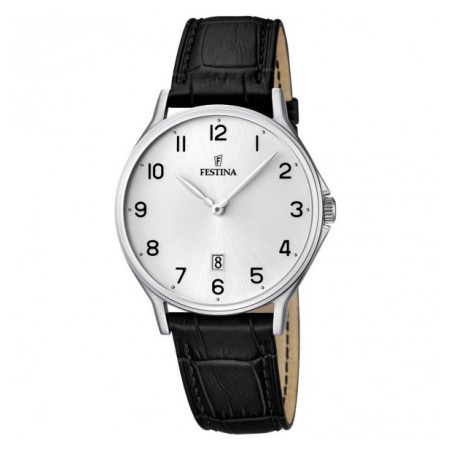 Orologio Umo Festina Classic F16745/1 Argento Cinturino Pelle Nero
