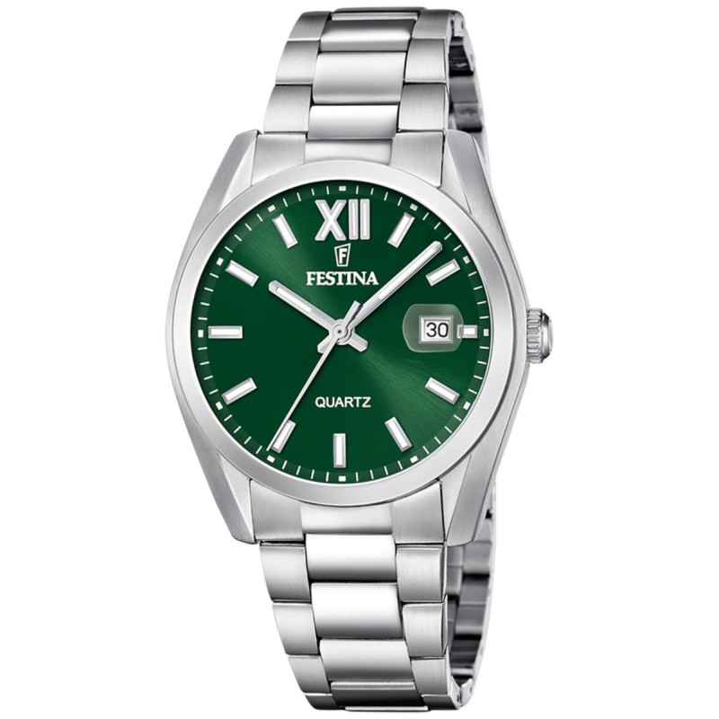 Orologio Uomo Festina Solo Tempo F20707/8 in Acciaio Silver Verde 37mm Orologio Uomo Festina Solo Tempo F20707/8 in Acciaio Silver Verde 37mm