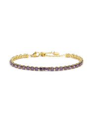 Bracciale Donna Maralù Tennis 31BR0007G-P Sparkles in Acciaio Oro e Viola