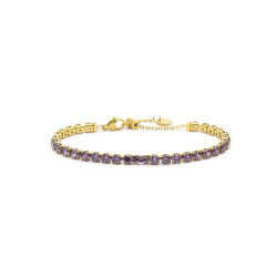 Bracciale Donna Maralù Tennis 31BR0007G-P Sparkles in Acciaio Oro e Viola