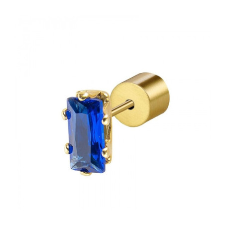 Mono orecchino Donna Marlù 31OR0002G-B Sparkles in Acciaio Oro Pietra Blu