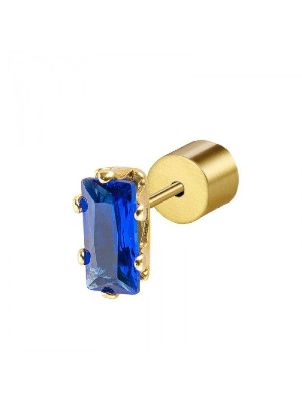 Mono orecchino Donna Marlù 31OR0002G-B Sparkles in Acciaio Oro Pietra Blu