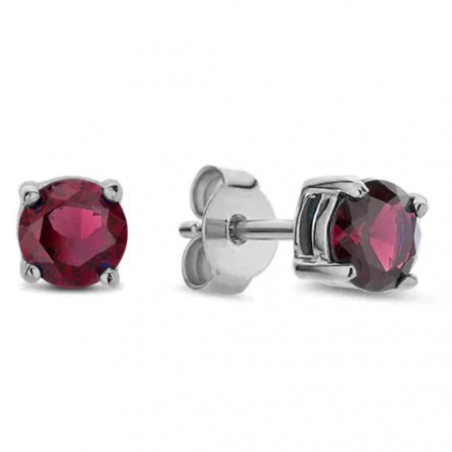 Orecchini Punto Luce Donna LiuJo Essential LJ2563 in Acciaio Silver Zircone Rosso