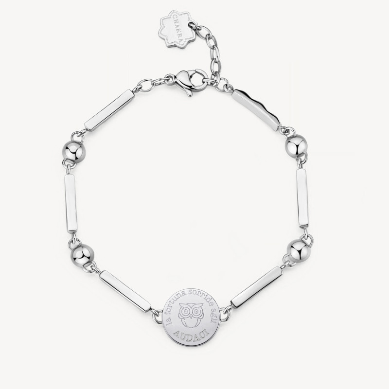 Bracciale Donna Brosway Chakra BHKB121 in Acciaio Silver con Gufo Intelligenza