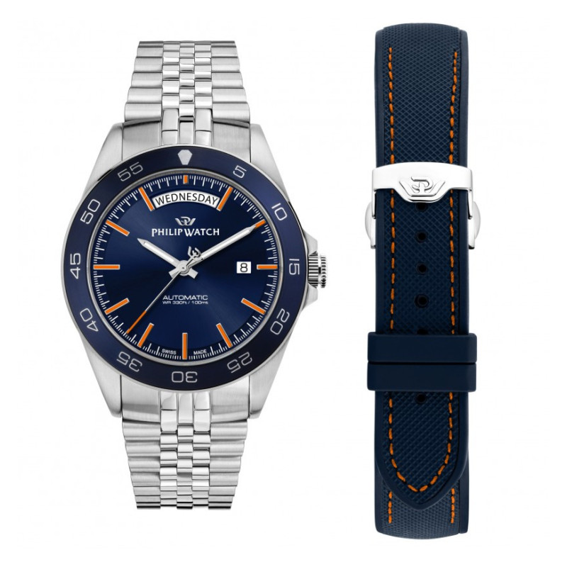 Orologio Uomo Automatico Philip Watch Caribe R8223597114 Acciaio 42mm Orologio Uomo Automatico Philip Watch Caribe R8223597114 Acciaio 42mm