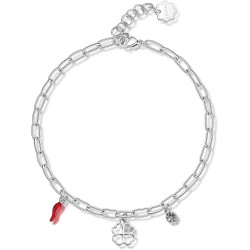 Cavigliera Donna Brosway Chakra BHKA002 in Acciaio, Quadrifoglio Porta