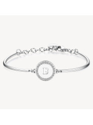 Bracciale Donna Brosway Chakra BHK125 in Acciaio Silver Lettera B