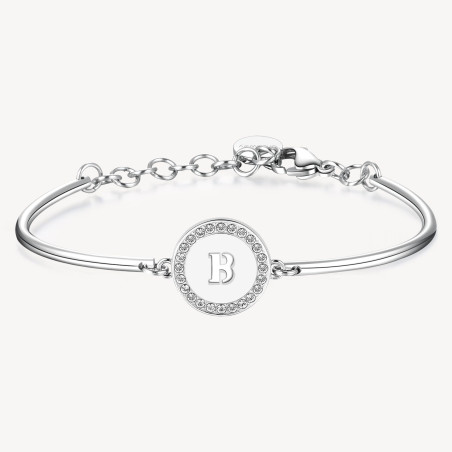 Bracciale Donna Brosway Chakra BHK125 in Acciaio Silver Lettera B