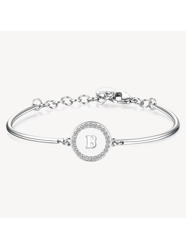Bracciale Donna Brosway Chakra BHK125 in Acciaio Silver Lettera B