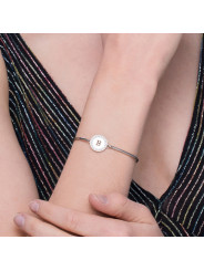 Bracciale Donna Brosway Chakra BHK125 in Acciaio Silver Lettera B