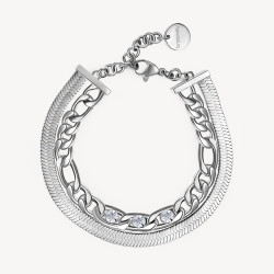 Bracciale da Donna Tennis Doppio Filo Brosway Symphonia BYM111 in Acciaio Silver